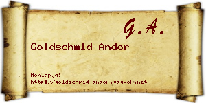 Goldschmid Andor névjegykártya